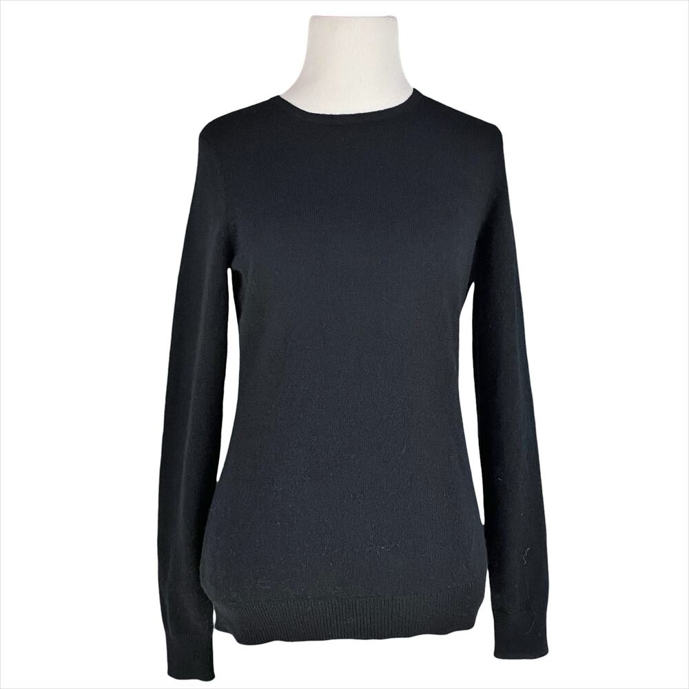 CHARTER CLUB Luxury Cashmere Black Crewneck Pullover Sweater Size XS Soft Cozy